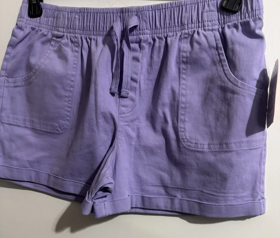 Wonder Nation Girls Pull On Shorts NWT SZ XL Plus (14-16) Lavender Solid Pockets - Image 2 of 4