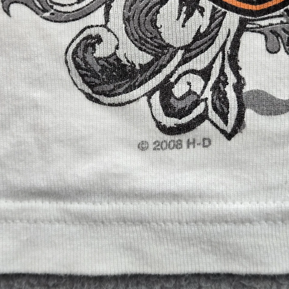 VINTAGE Harley-Davidson Women Tube Top LARGE White Graphic Print Harley Logo Y2K - Image 3 of 4