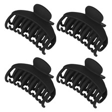 4Pc Matte Hair Claw Clips 2.5 Inch Double Row Teeth Jaw Clip Black