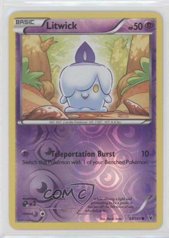 2011 Pokemon Black & White - Noble Victories Reverse Foil Litwick #58 01ba