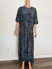 Maxi Vestido Floral Poesía 100% Seda Crepe de China Verde Profundo Talla 14
