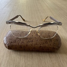 Vintage Bausch  Lomb Aluminum 1/10 12k Gold Fill Cat Eye Semi- Rimless Frames