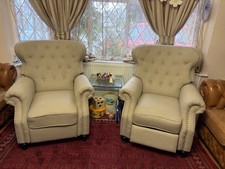 Set of 2 Recliner Armchairs for Living Room Traditional Style