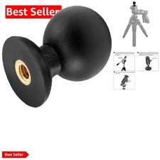 Black 1/4-Inch to 25mm Tripod Adapter with Swivel Ball for Smartphones/Tablets