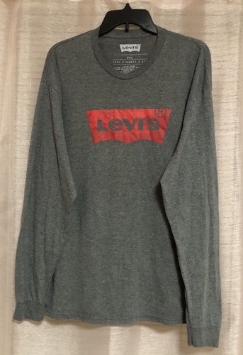 Vintage LEVI’S Crew Neck Logo Preshrunk L/S Tee Shirt Men’s Size 2XL