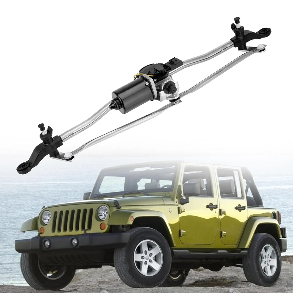 Motor do limpador de para-brisa dianteiro e conjunto de ligação para Jeep Wrangler 2007-2018 - Imagem 2 de 4
