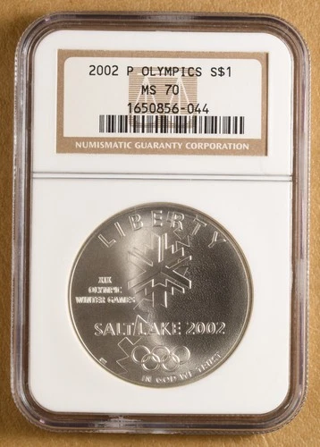 2002 P Salt Lake City Olympics Commemorative Silver Dollar NGC MS70