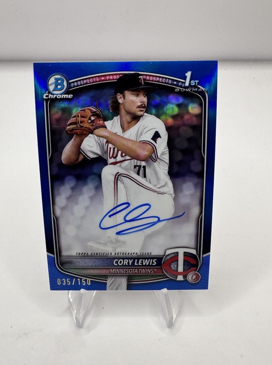 2025 Bowman Cory Lewis Chrome Auto Blue Refractor 1st /150 Twins #CPA-CLE