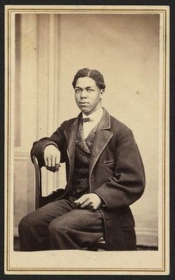 Photo:Unidentified African American Man Seated Portrait 1860s Suit Studio