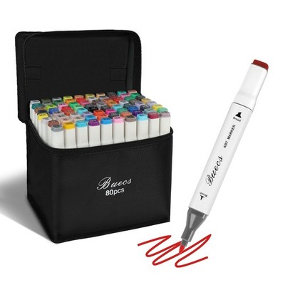 Alcohol Markers Brush Tip: Double Tipped Art Marker, 80 Count, suitable for A...