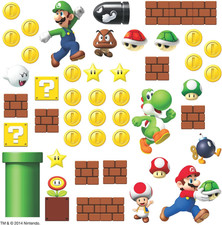 RMK2351SCS Nintendo New Super Mario Bros Build a Scene Peel and Stick Wall Decal