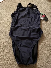 TYR DURAFAST ELITE WOMEN'S MAXFIT SWIMSUIT NAVY BLUE Size 36 Large NEW $70.