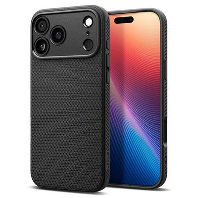 Spigen Liquid Air Handyhülle für iPhone 17 Pro   Schwarz Matt, Schlank, Stilvoll