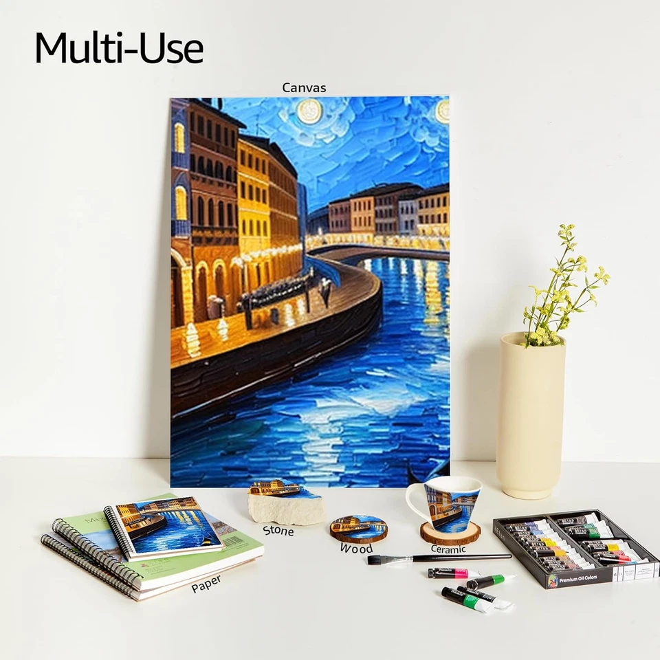 Set Colori Olio Pittura Professionali, 24 Tubbetti Colori a Olio Da 12 Ml, Set C - Immagine 3 di 4