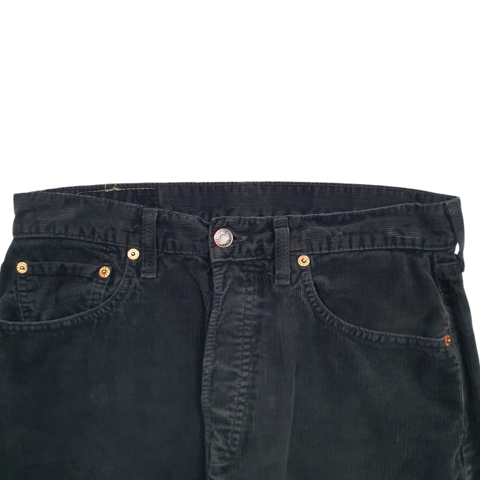 LEVIS 551 Corduroy Trousers Cord Jeans Cotton Blend Black Mens W32 L34 image 2