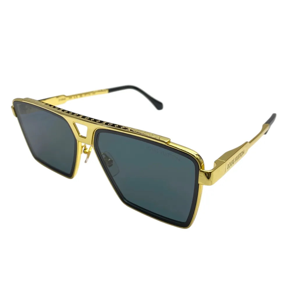 Louis Vuitton 1.1 Evidence Square Sunglasses Gold Frame Black Lens Men's Eyewear thumbnail 14