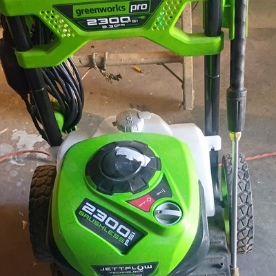 #ad GreenWorks Pro 2300 PSI Brushless Electric Pressure Washer Hose Reel Soap Tank $104.00