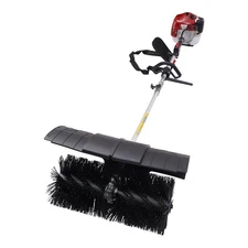 Upgrade Gas Power Broom 52CC 2.3HP Handheld Gasoline Walk Behind Sweeper Push