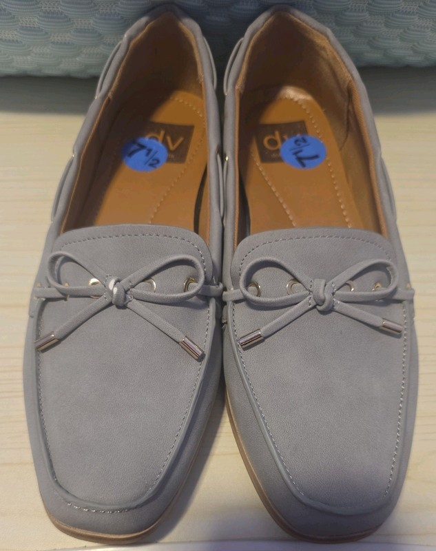 NEW Dolce Vita Loafers Slip On Flats Gray Faux Suede Tassle Size 7.5