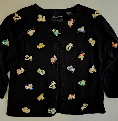 Michael Simon MEDIUM Womens Cardigan Sweater Sneakers Shoe Embellished