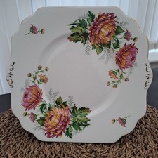 Vintage Gladstone Chrysanthemum Bone China Serving Plate Made In England