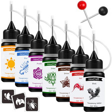 Temporary Tattoo Ink and Stencils for Adults Teens, Temporary Tattoo Kit Skin Fr