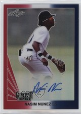 2019 Leaf Metal Draft 1990 Throwback Red White & Blue 8/10 Nasim Nunez Auto 4at
