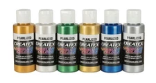 Createx Colors 5804-00 Createx Pearl Airbrush Set, Assorted Colors, 2 oz, 6
