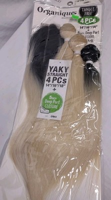 ORGANIQUE YAKY STRAIGHT 4PCS (14''/16''/18'')  MASTERMIX SHAKE-N-GO SYNTHETIC WEAVE