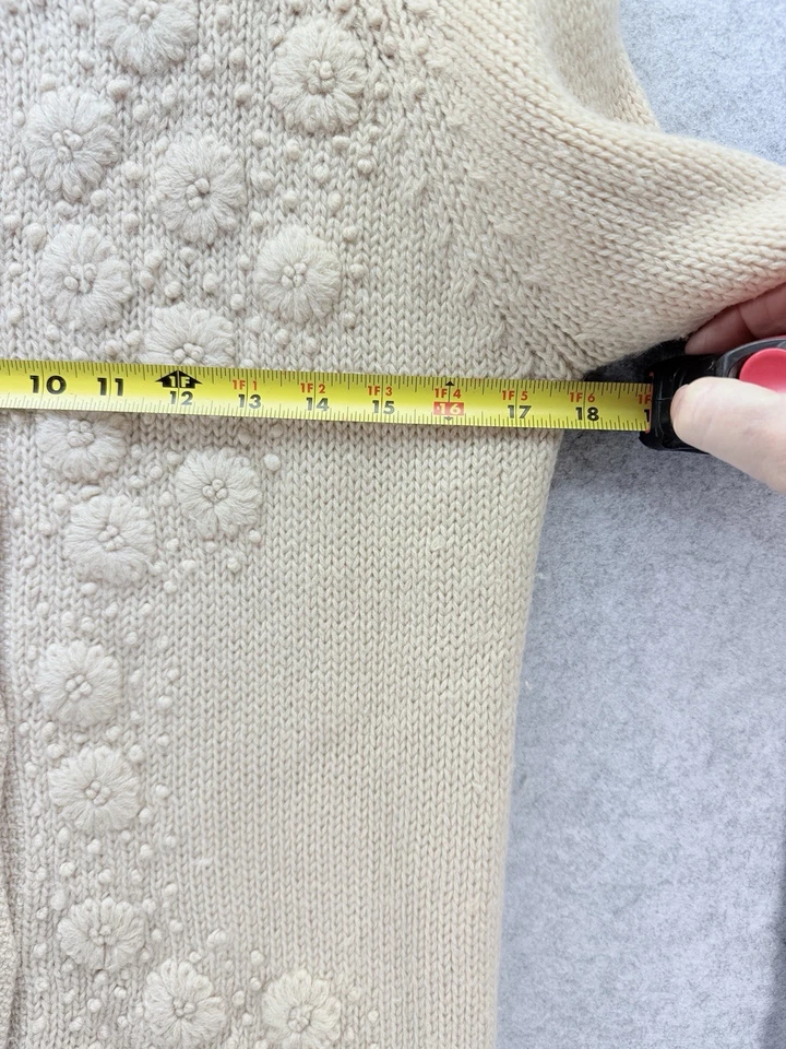 Suéter de lana para mujer de colección adornado en crema talla 38 Foto 4 de 4