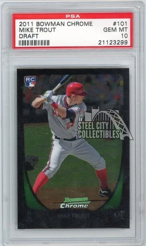 Mike Trout 2011 Bowman Chrome Draft Rookie Card #101 PSA 10