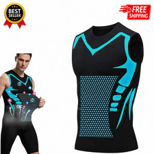 Men Compression Shirt Version Ionic Shaping Sleeveless Vest Sport Tank Top S-2XL
