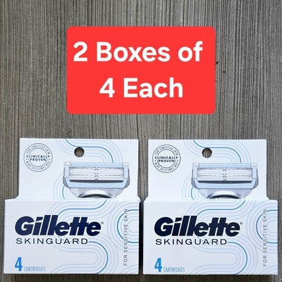 2X Gillette Skinguard For Sensitive Skin Razor Blade Refills 4 Cartridges - NEW
