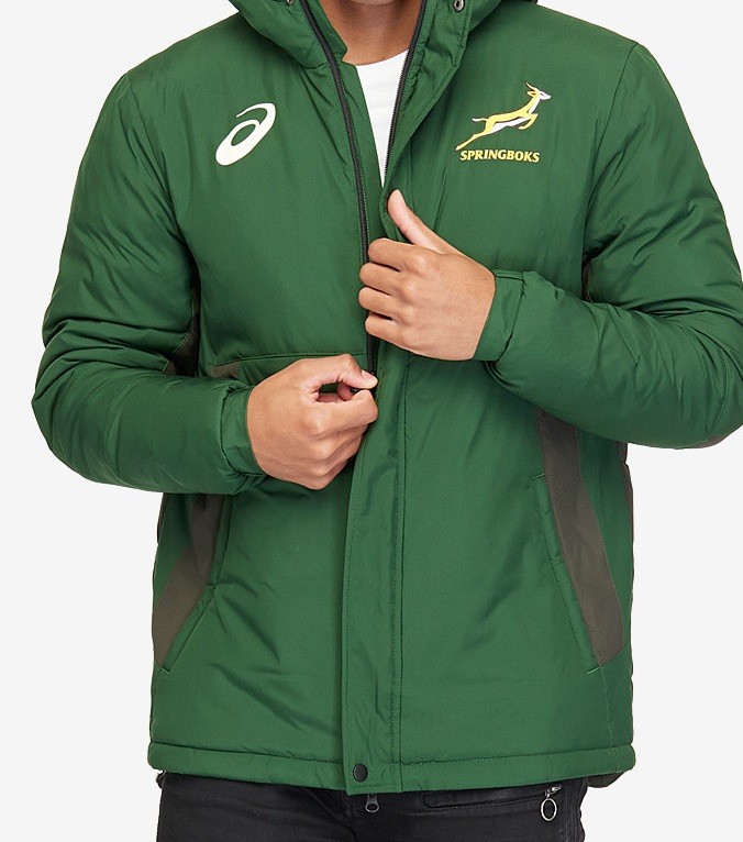 ASICS SPRINGBOKS フード付きジャケット Lサイズ Springbok South Africa SA Rugby Jacket Coat ASICS New Without Tags