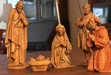 Anri like Goldscheider 5 piece Italian Vintage Nativity:  6 inch-Moroder like