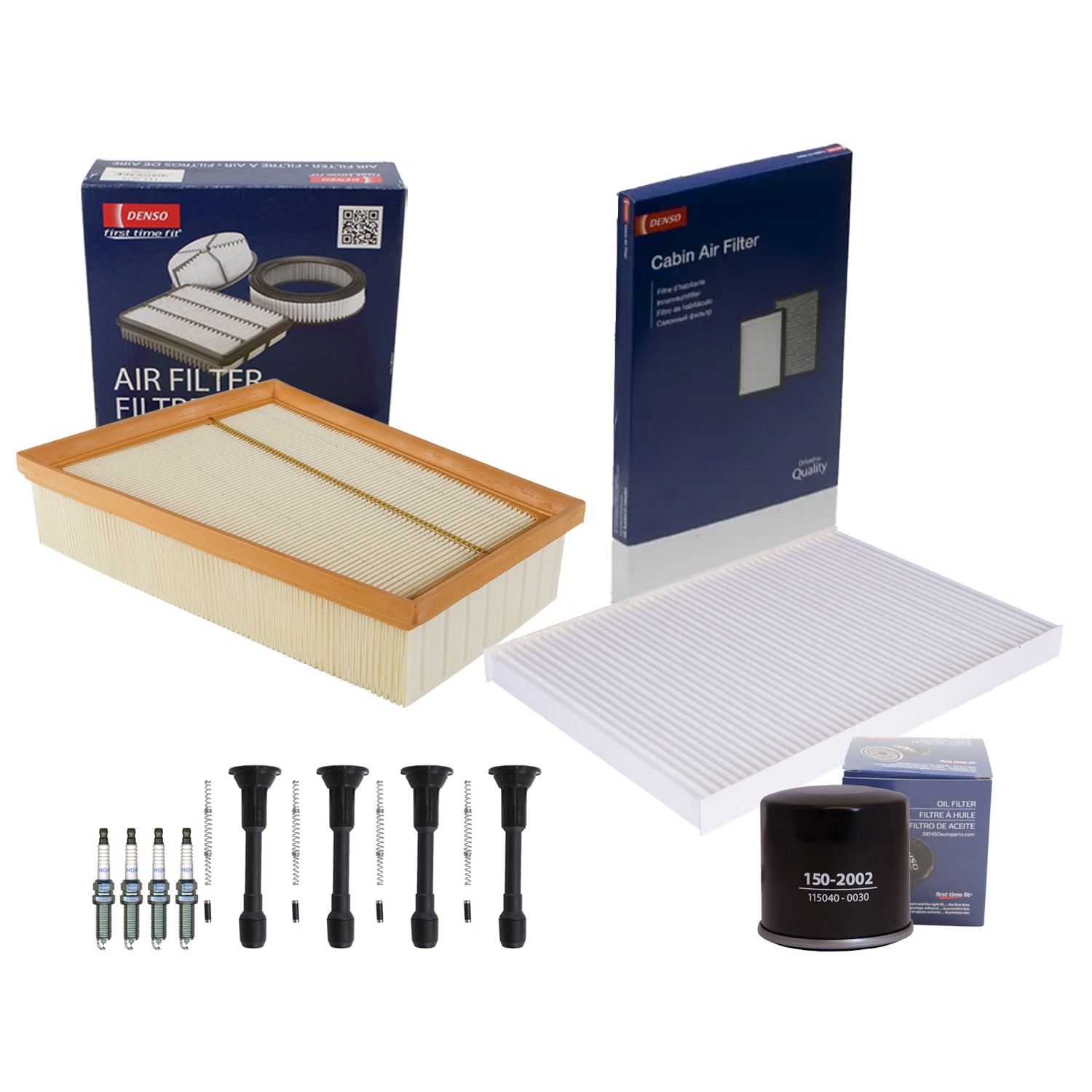 Denso Tune Up Kit NGK 4 Spark Plugs  Boots Kit for Sentra 2.0L L4 MR20DE Sedan