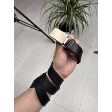 PRADA Belt Black Women's genuine Leather 100cm