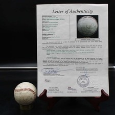 1934 AL All-Stars Team Signed Baseball Ruth Gehrig Johnson +20 JSA LOA AZ440