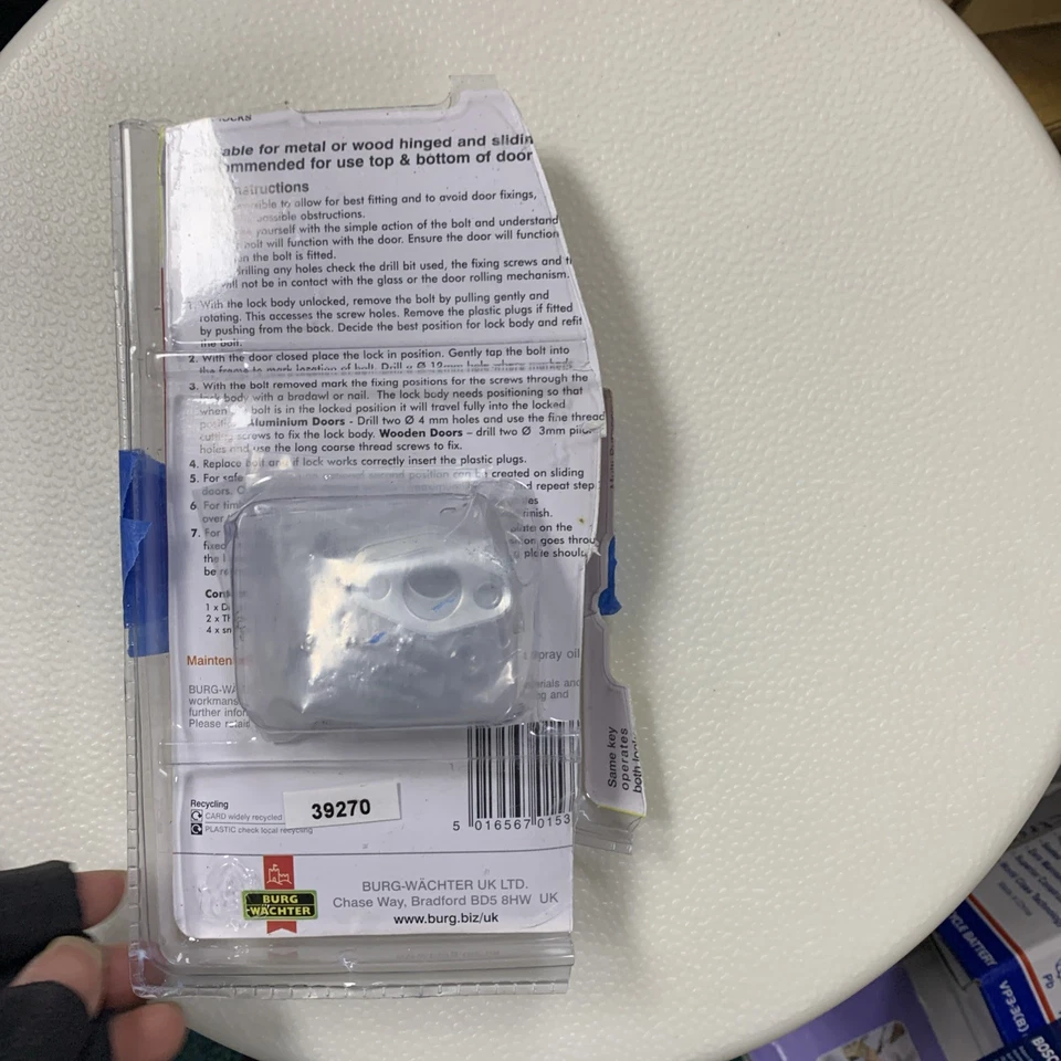 Sterling PLW202 Multi-Purpose Door Bolt Lock Set of 2 - White - Image 3 of 3