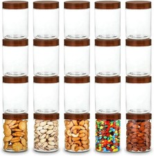 20 Pack 12 Oz Clear Wide Mouth Plastic Jars, Break-Resistant Food Grade PET