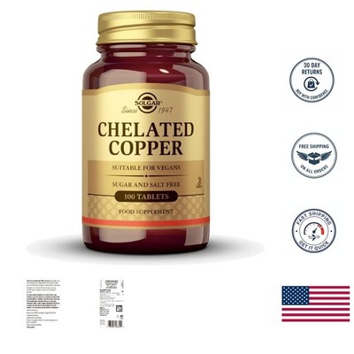 Essential Chelated Copper Supplement - 100  Tablets for Skin & Joint Health