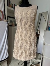 Dainty Cream Floral Rose Embellished Maxi Dress M UK 8-10