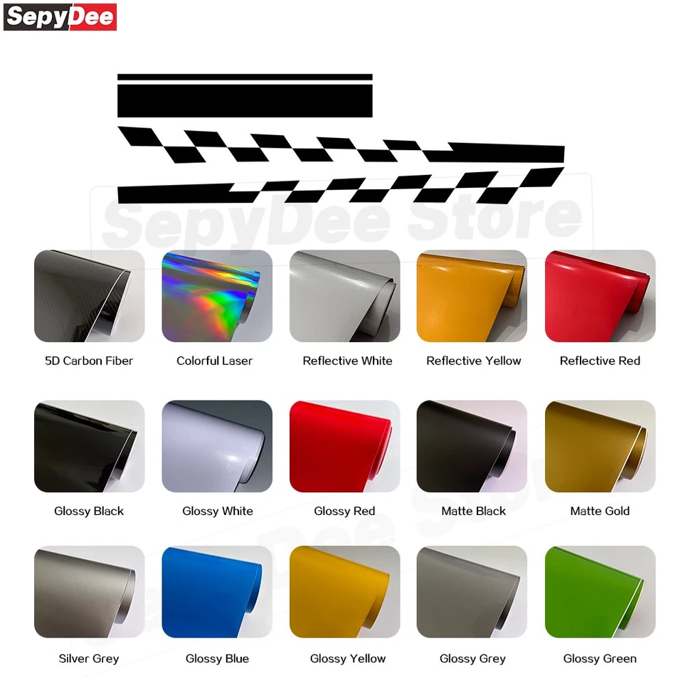 Kits de calcomanías a cuadros para capó de coche con rayas de carrocería para Ford Focus RS Foto 2 de 4