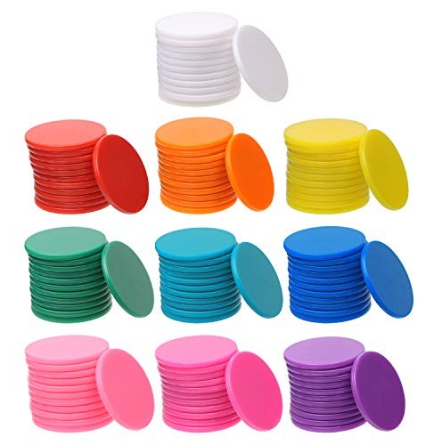 Shapenty 10 Colors Small Plastic Learning Counters Disks Chip Counting Discs 
