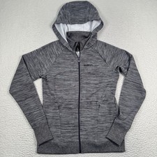 Burton DryRide Full Zip Hoodie Gray Women s Medium Fleece Snowboard Thumbholes