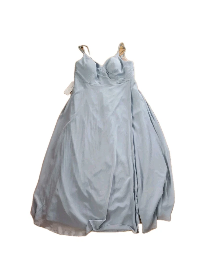 Nuevo con etiquetas Vestido Azazie Azul Claro Sin Mangas Floral Encaje Envolvente Talla A22 2X Pecho 42" Foto 2 de 4