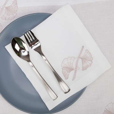 Serenk Gingko Linen Napkin Beige 40x40cm