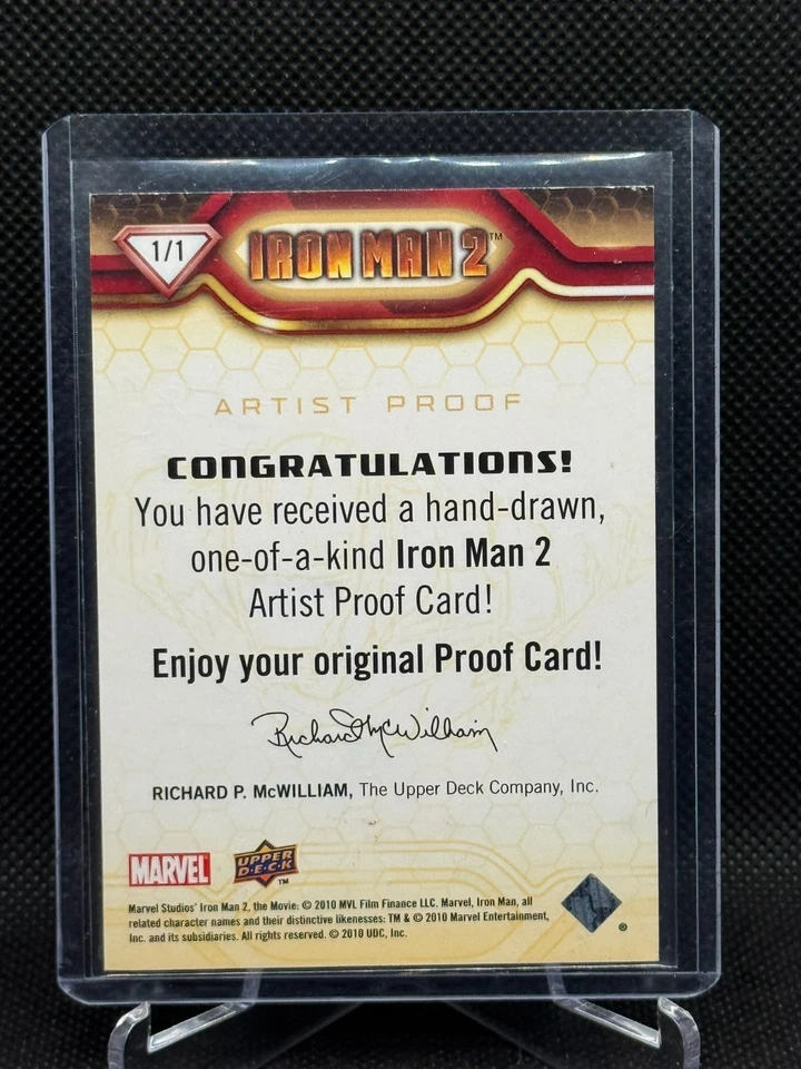 2010 UD Marvel Iron Man 2 Artist Proof Sketch Card Cat Staggs Silver Surfer AP - Image 2 of 2