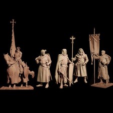 1/24 Scale Medieval Crusader Knights Resin Figures Unpainted Model Kit Miniature
