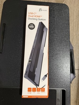 j5create USB-C Dual HDMI Docking Station Black JCD542 PD 3.0 Charging, Ethernet